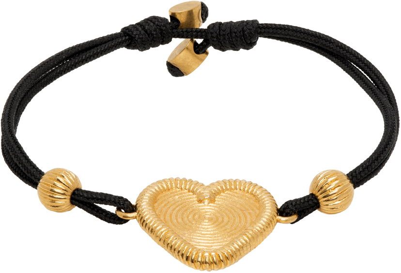 Браслет Valentino Valentino Garavani Fil Perdu Gold-Tone Heart Cord Bracelet чорний | 6W0J0Z58CHY