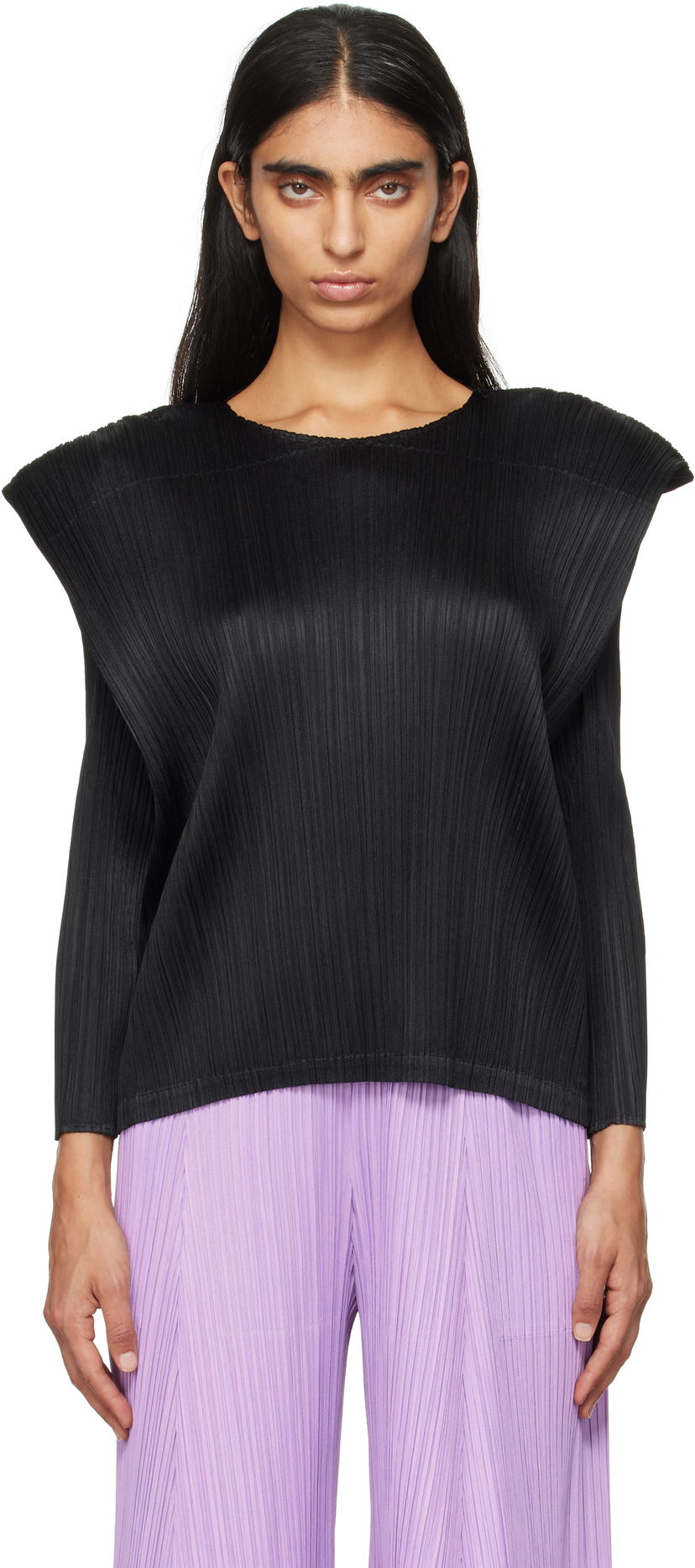 Футболка Pleats Please Issey Miyake Top чорний | PP48JK131