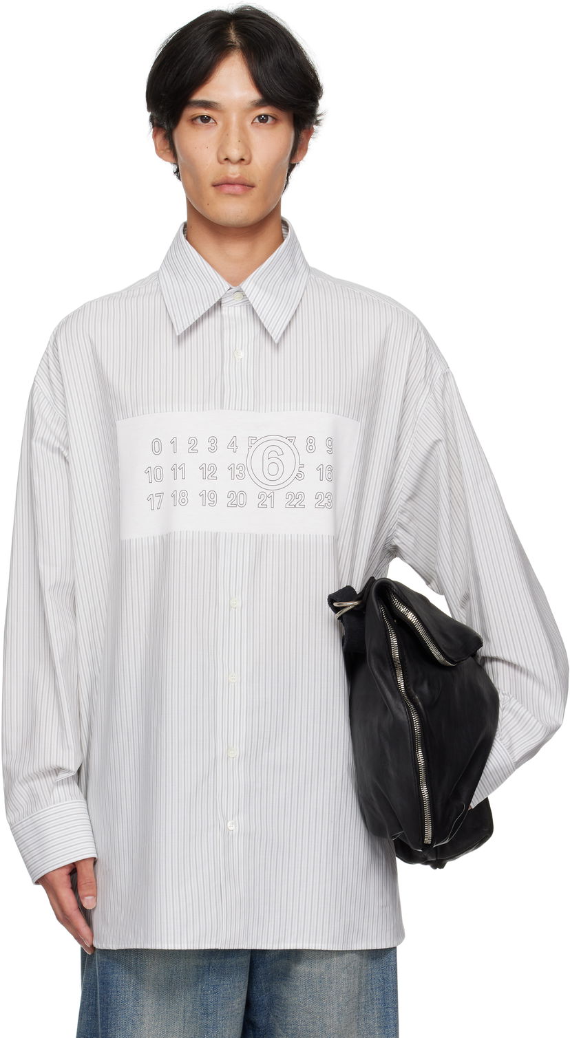 Сорочка Maison Margiela MM6 Maison Margiela Striped Long Sleeve Shirt білий | SH0NH0014 M35474