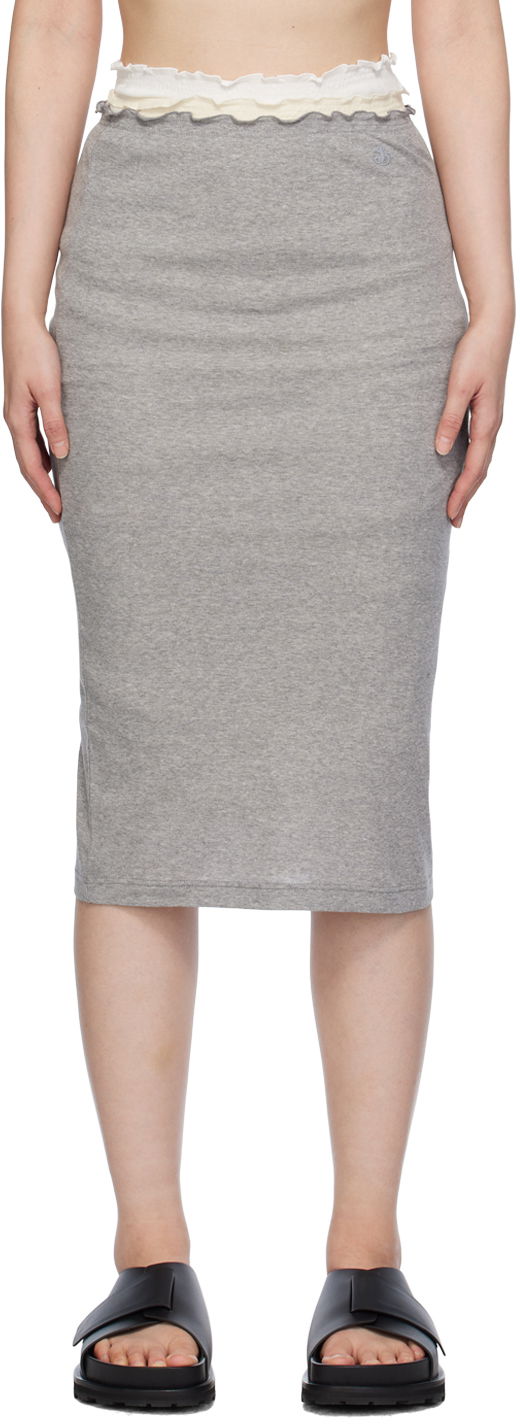 Спідниця Jil Sander Layered Midi Skirt Сірий | J40FV0105_JTN357
