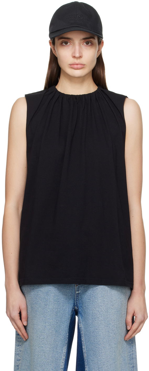 Безрукавка Maison Margiela MM6 Gathered Tank Top чорний | S52NF0004 S23588