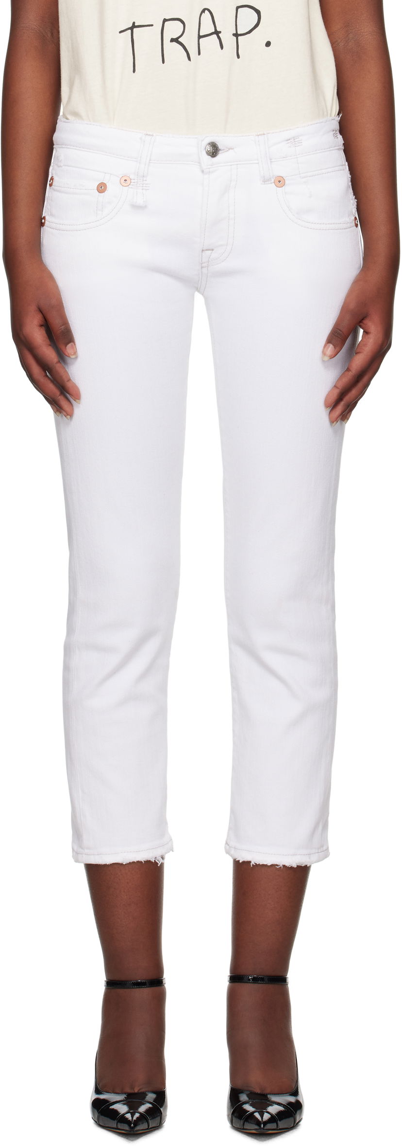 Джинси R13 R13 Boy Straight Cropped Jeans білий | R13W0091-895A