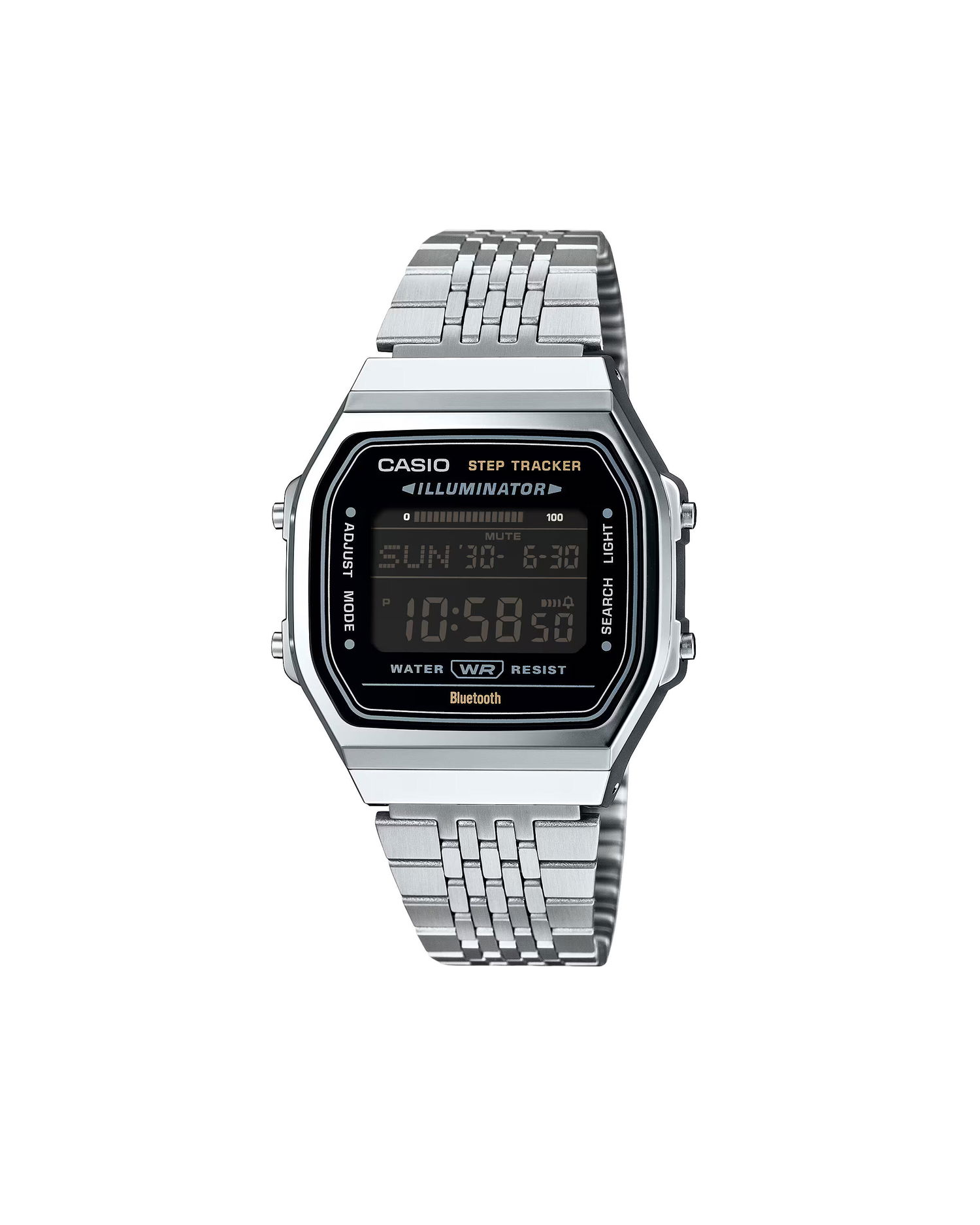 Годинник CASIO Digital Step Tracker Illuminator Bluetooth Water Resistant Watch Металік | ABL-100WE-1BEF, 0