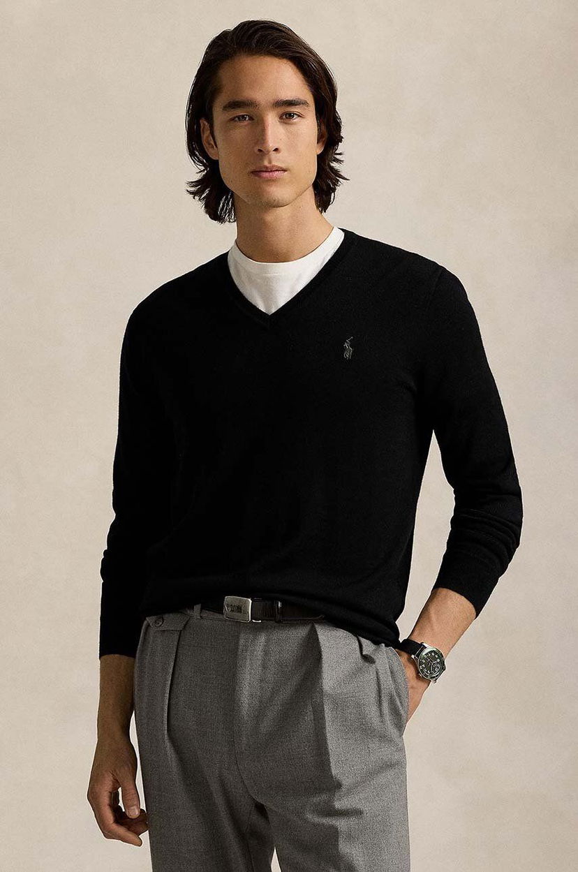 Cветр Polo by Ralph Lauren V-Neck Sweater чорний | 710946142
