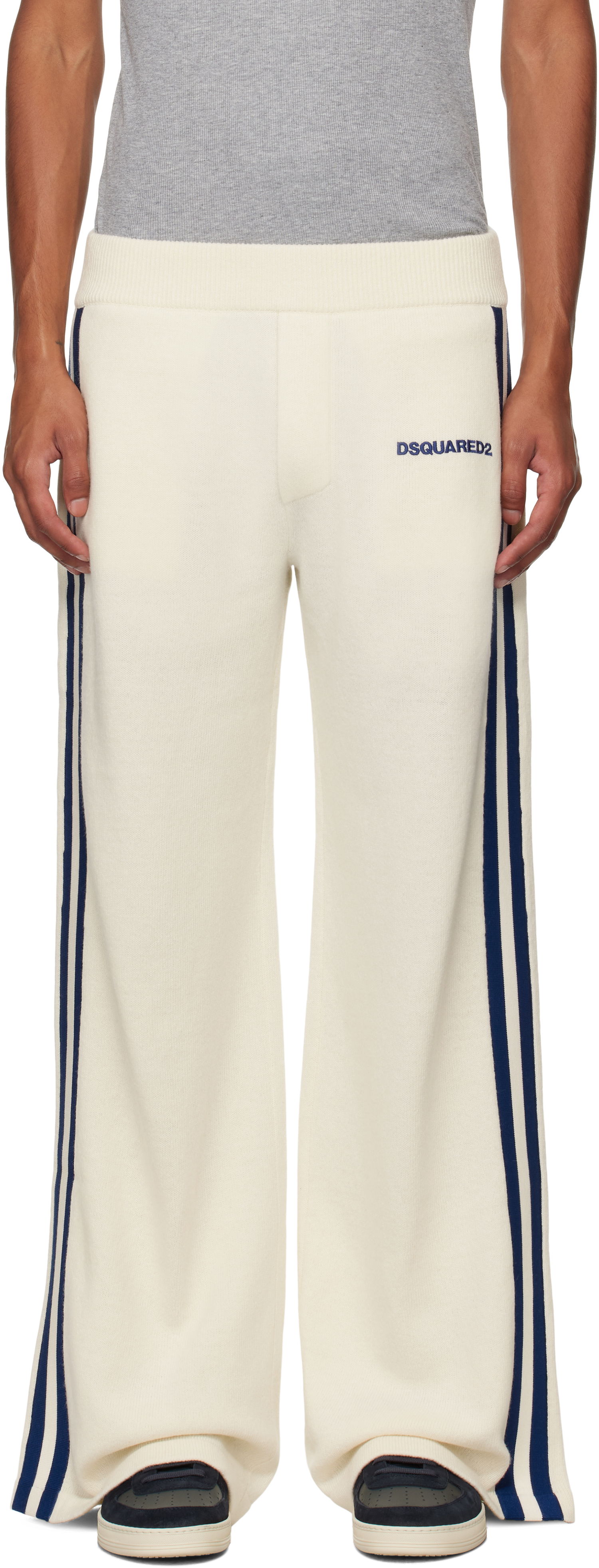 Спортивні штани DSQUARED2 Dsquared2 Knit Sweatpants with Side Stripes білий | S74KB0927_D13051, 0