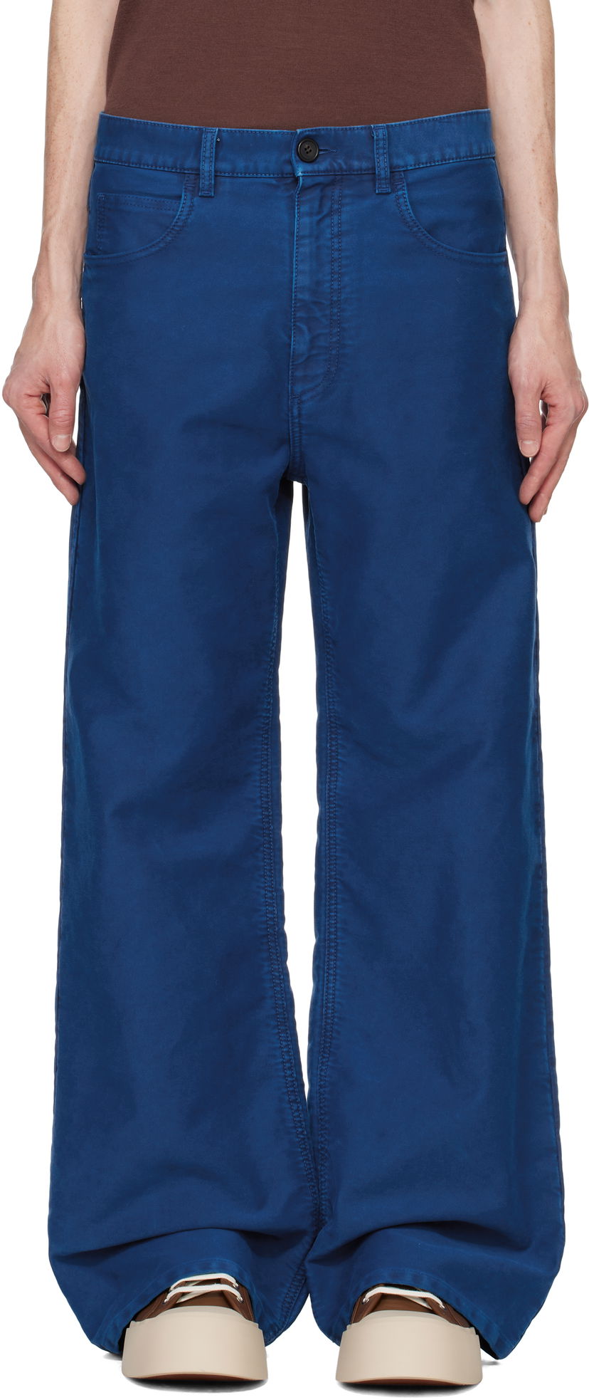 Штани Marni Marni Overdyed Wide Leg Jeans Синій | PUMU0073GX USCY01