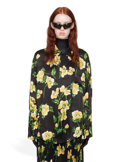 Сорочка Balenciaga Floral Shirt чорний | 681631 TPL45