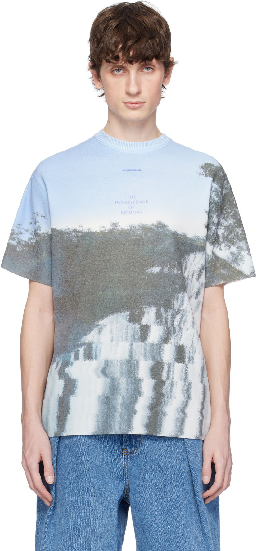 Футболка ADER ERROR ADER error Half S Pull-Over Graphic T-Shirt Синій | BO01SSKT0503BL