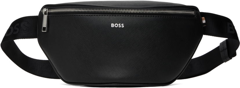 Поясна сумка BOSS Saffiano Leather Belt Bag чорний | 50485597
