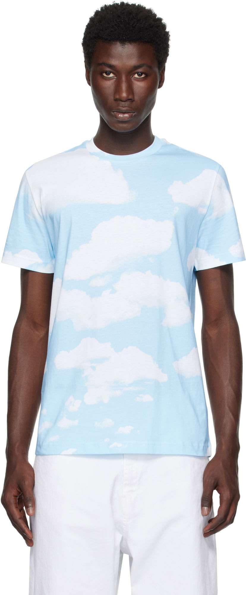 Футболка Moschino Moschino Archive Clouds T-Shirt Синій | 252ZZ071552411888
