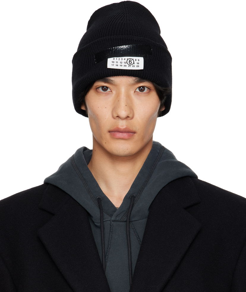 Шапка Maison Margiela MM6 Maison Margiela Wool Beanie with Taped Label чорний | SH2TB0003 M13168
