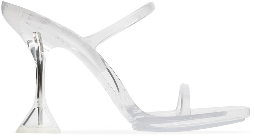 Догляд за взуттям Amina Muaddi Amina Muaddi Brito Transparent Heeled Slingback Sandals білий | 11S333532BRI