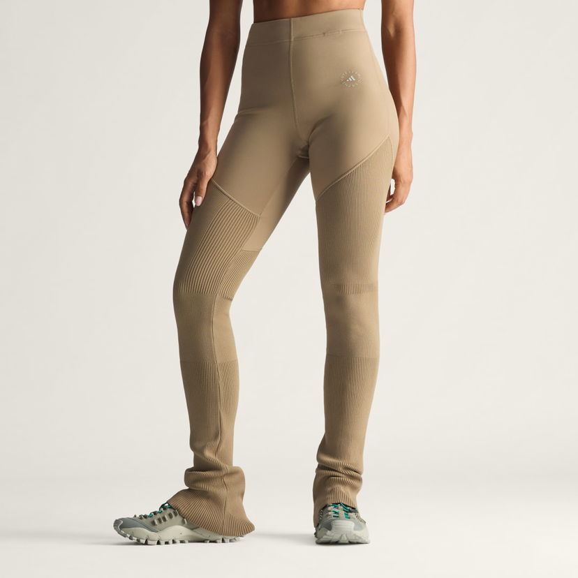 Легінси adidas Performance Stella McCartney Mix High-Waist Ribbed Knitted Leggings бежевий | JL6600