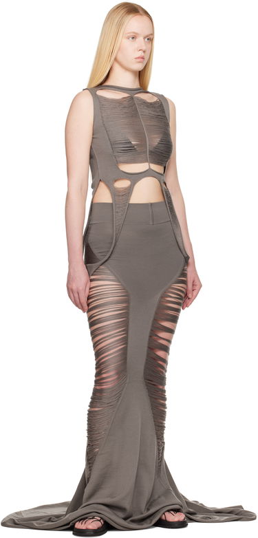Безрукавка Rick Owens Rick Owens Hollywood Tanja Destroyed Tank Top Сірий | RO01E7615 KGRIDM, 3