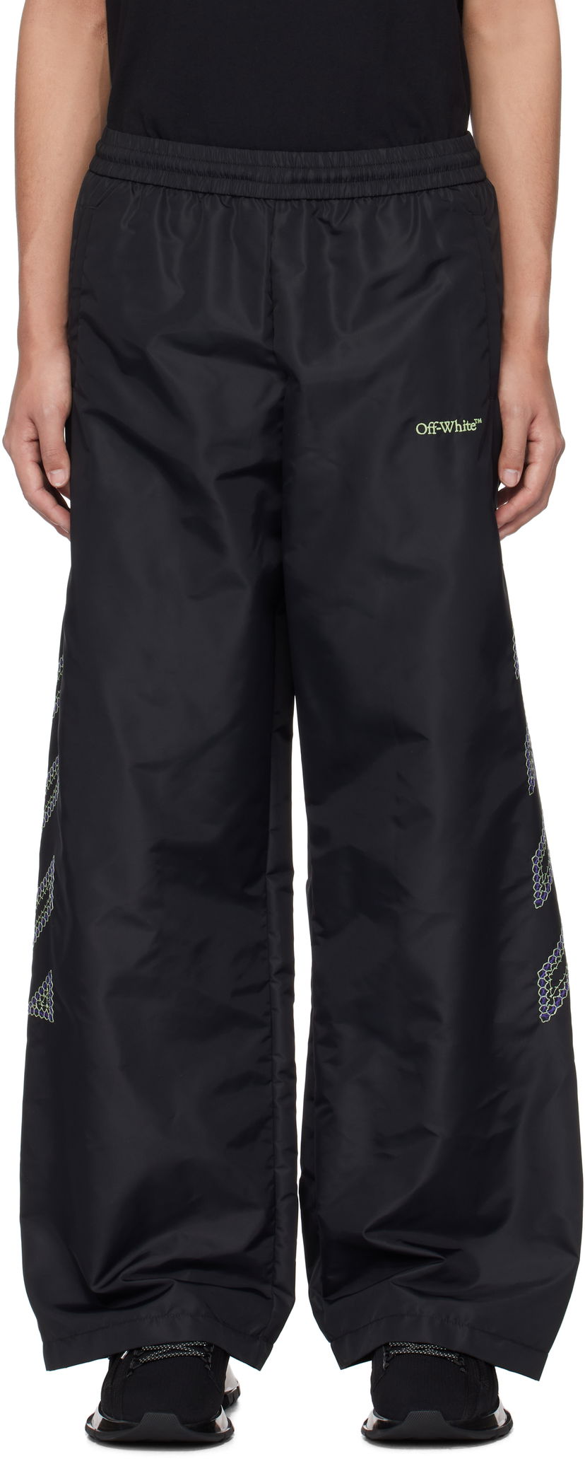 Спортивні штани Off-White Diag Outl Nylon Faille Track Pants чорний | OMCJ038S25FAB0011050