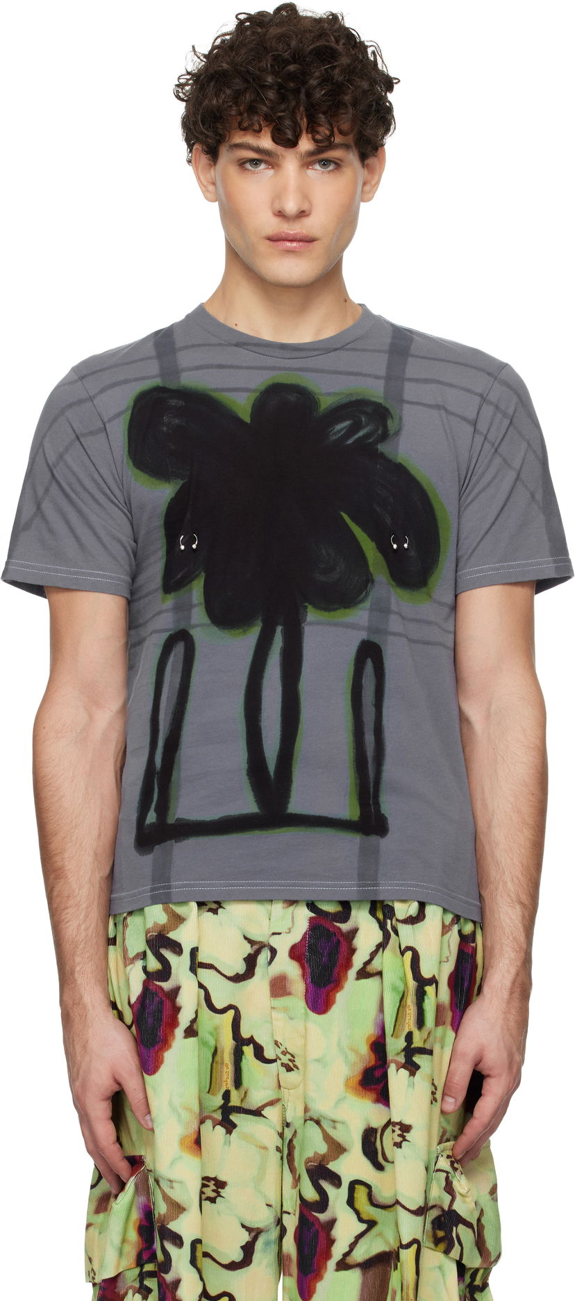 Футболка Collina Strada Collina Strada Pierced Graphic T-Shirt Сірий | XX3440