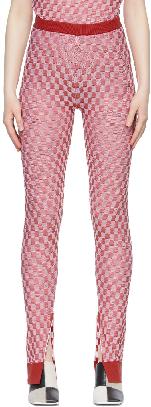 Легінси Maison Margiela Checkered Nylon Leggings Червоний | S62KB0105 S17975