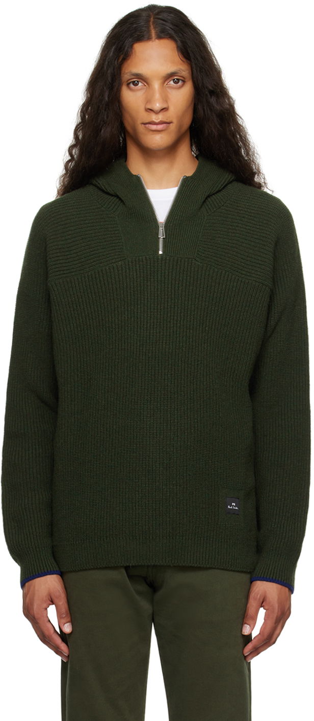 Cветр Paul Smith PS Paul Smith Half-Zip Knit Hoodie Зелений | M2R-234Y-L21938-39