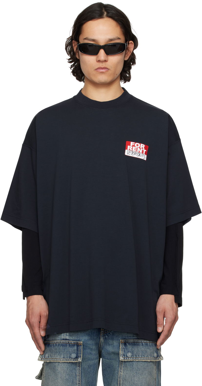 Футболка VETEMENTS Vetements 'For Rent' Oversized T-Shirt темно-синій | UA66TR745N