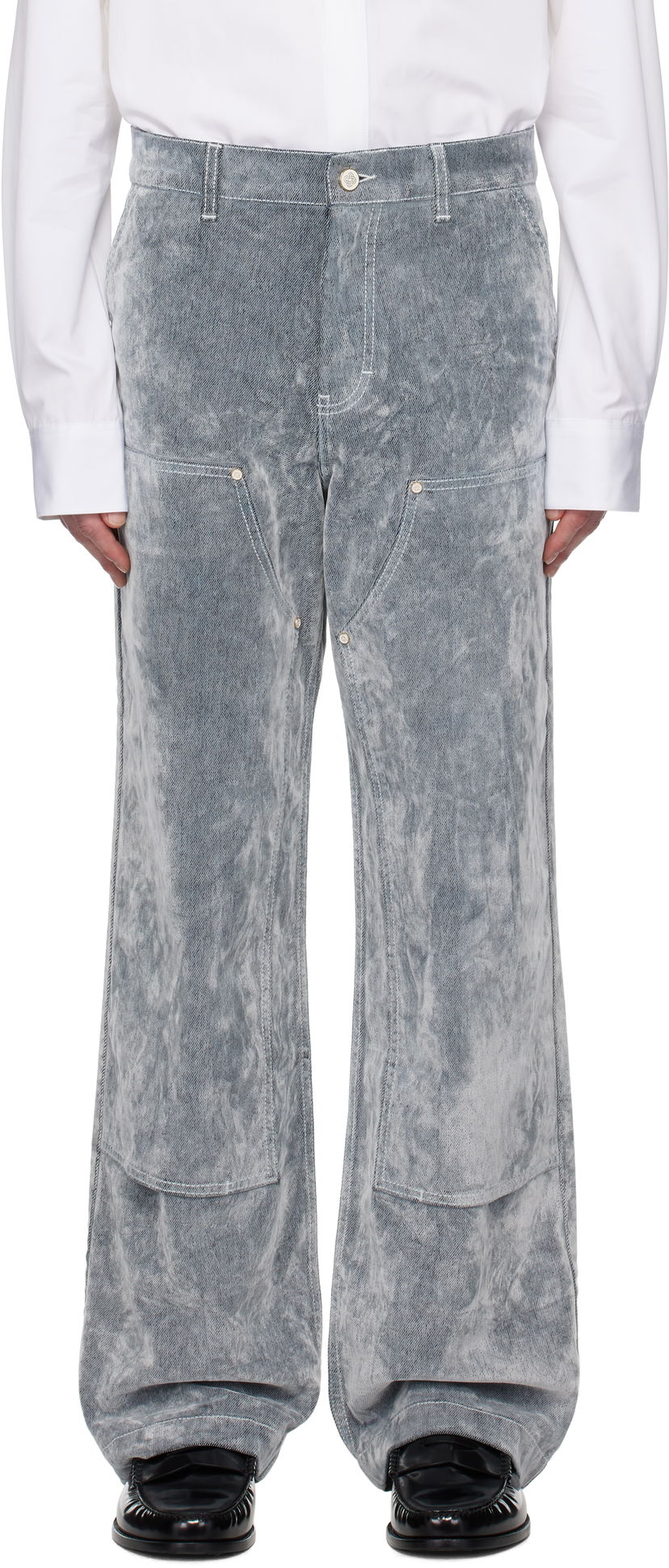 Джинси Casablanca Casablanca Peach Texture Wide Leg Jeans Сірий | MPS25-TR-301-01