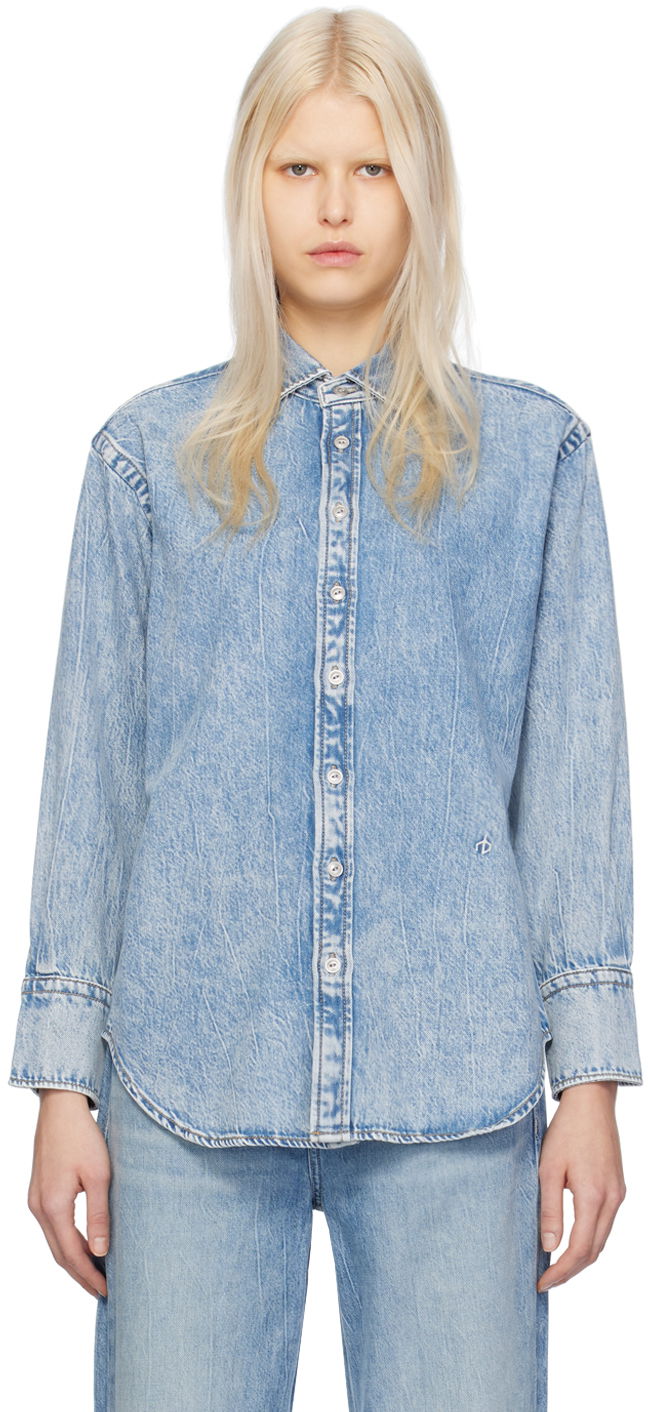 Сорочка rag & bone Diana Featherweight Denim Shirt Синій | WDD23H1423FTMI