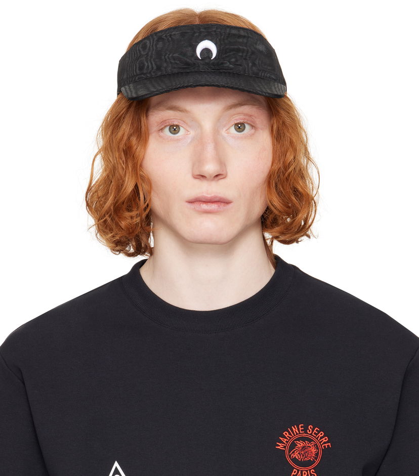 Кепка Marine Serre Marine Serre Recycled Moire Visor Cap чорний | UHG037A CWOV0030