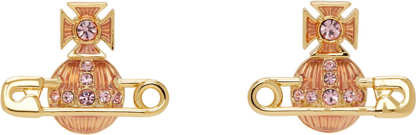 Сережки Vivienne Westwood Vivienne Westwood Kitty Orb Safety Pin Earrings Рожевий | 6201033P-02R850-