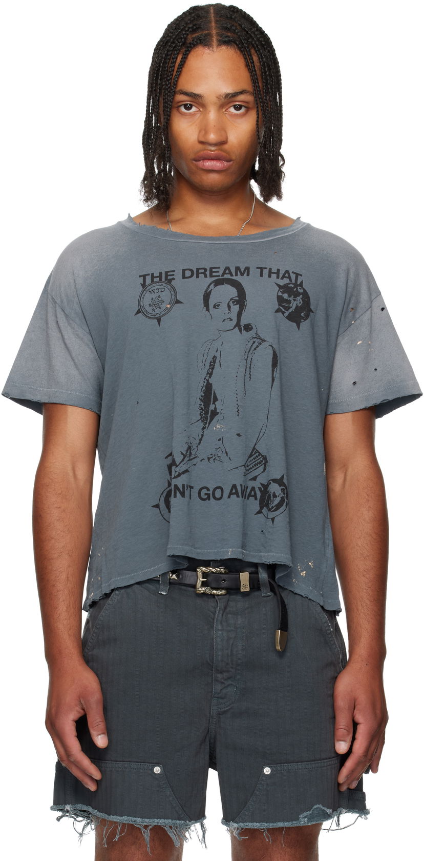 Футболка Enfants Riches Déprimés Enfants Riches Déprimés 'Dream That Won't Go Away' Distressed Graphic T-Shirt Сірий | 010-819