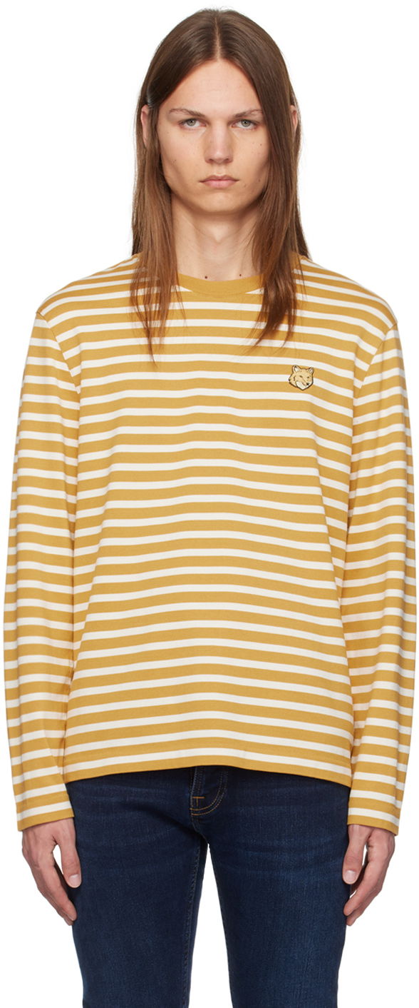 Футболка MAISON KITSUNÉ Maison Kitsuné Yellow Bold Fox Head Patch Regular Marin T-shirt Жовтий | NM00106KJ0044