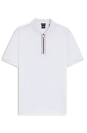 Сорочка поло BOSS Polo Shirt with Zip Placket білий | 50543880