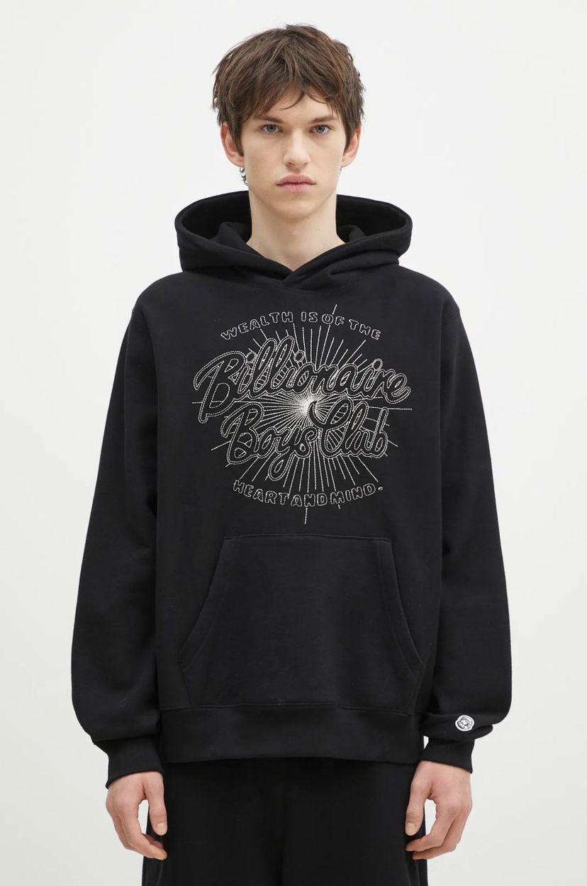 Світшоти BILLIONAIRE BOYS CLUB Script Logo Chainstitch Popover Hoodie чорний | B24448