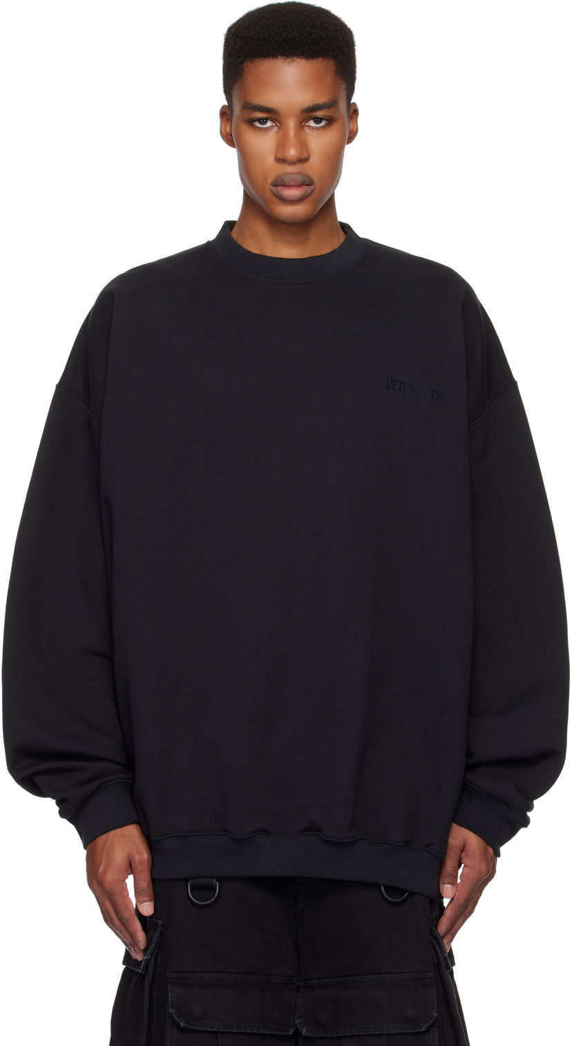 Світшоти VETEMENTS Embroidered Logo Oversized Sweatshirt чорний | UA66CW640B