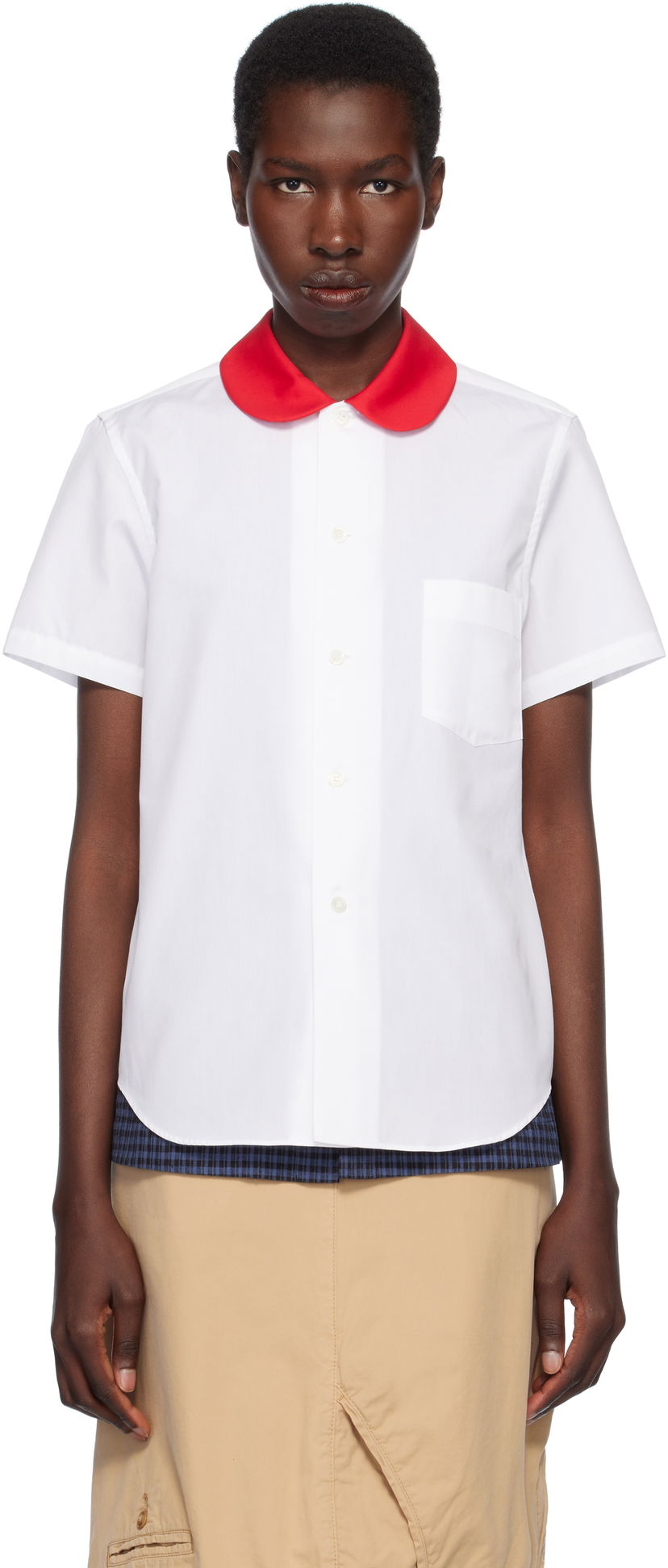 Сорочка Comme des Garçons Comme des Garçons Girl Broad Cotton Shirt білий | NO-B014-051