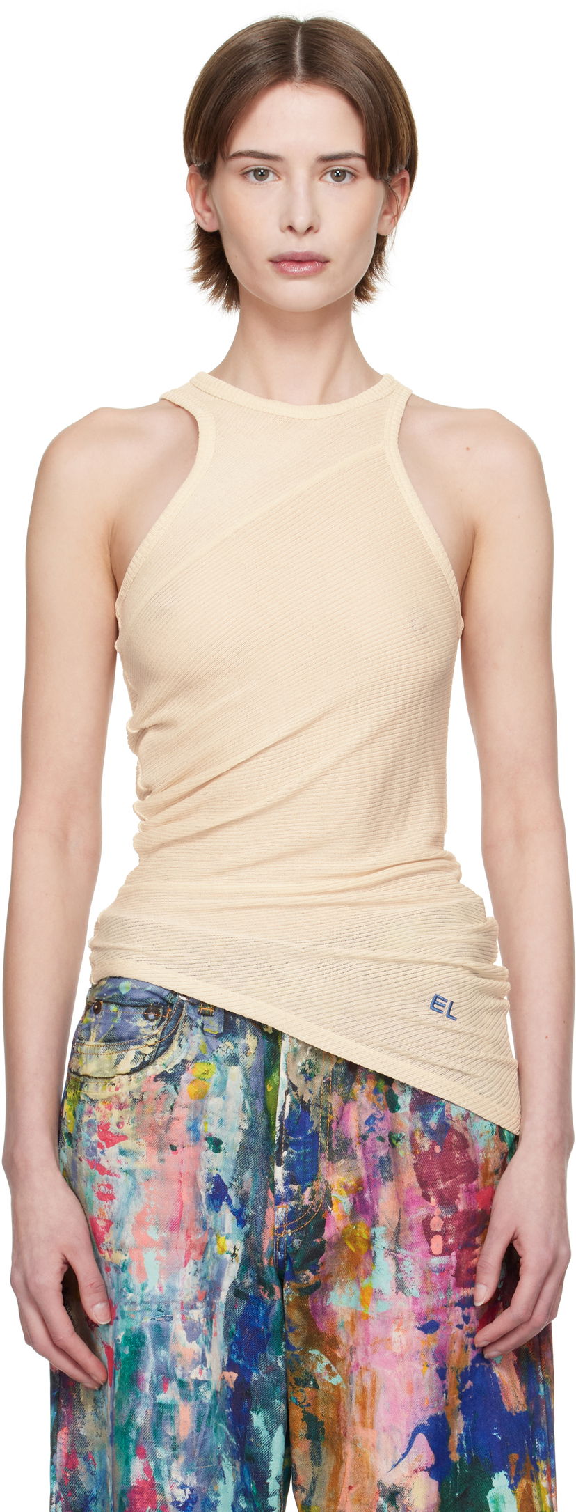 Безрукавка Eckhaus Latta Eckhaus Latta Spiral Tank Top бежевий | 1108-EL-PS25-O -