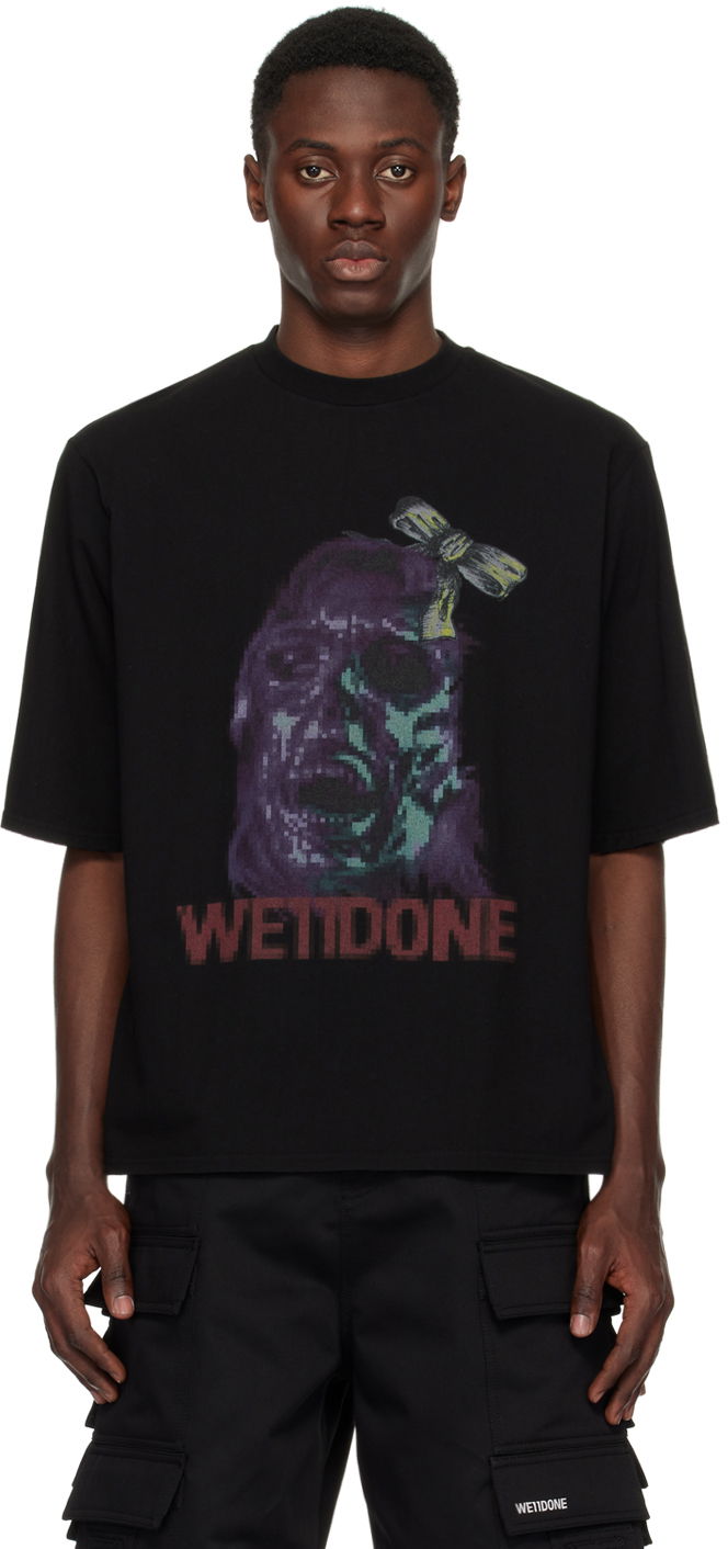 Футболка We11done We11done Graphic Print T-Shirt чорний | WD-TT1-24-743-U-BK