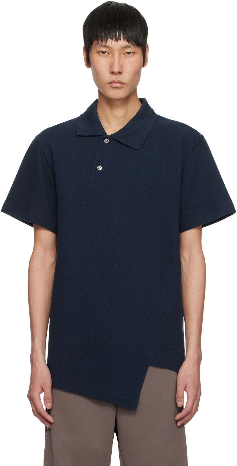 Сорочка поло Comme des Garçons Homme Deux Asymmetric Polo темно-синій | DO-T002-051