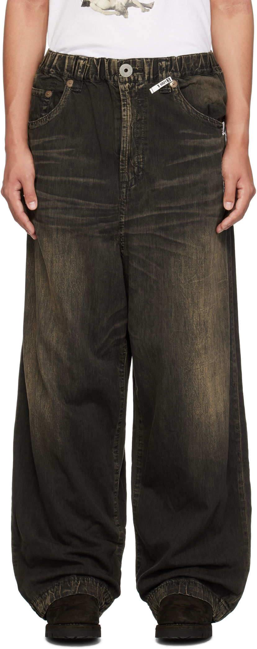 Джинси Maison MIHARA YASUHIRO Light Wide Jeans чорний | J13PT123