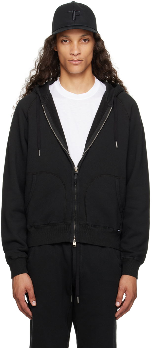 Світшоти Tom Ford Garment-Dyed Zip-Up Hoodie чорний | JDL010-JMC006S23