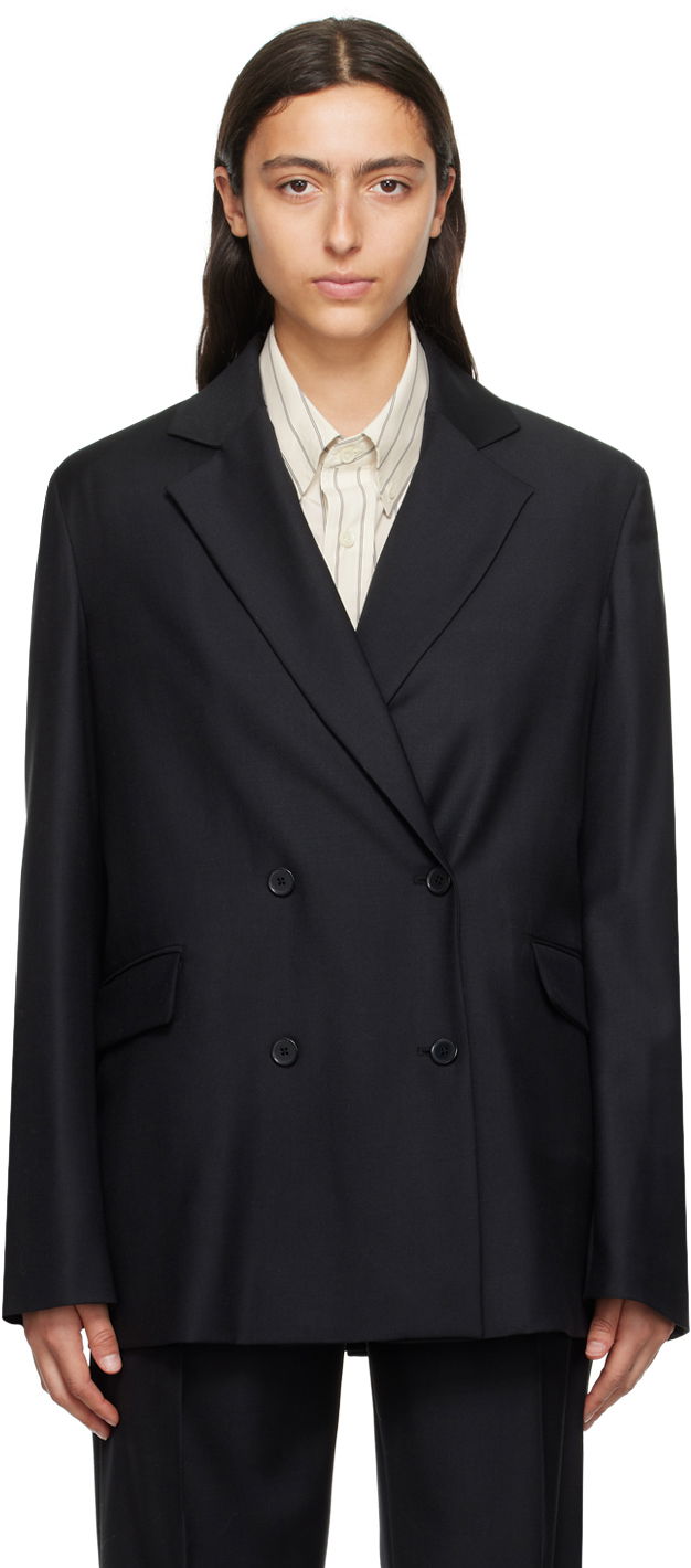 Куртка Loulou de Saison Loulou de Saison Donau Double-Breasted Blazer чорний | NEW DONAU