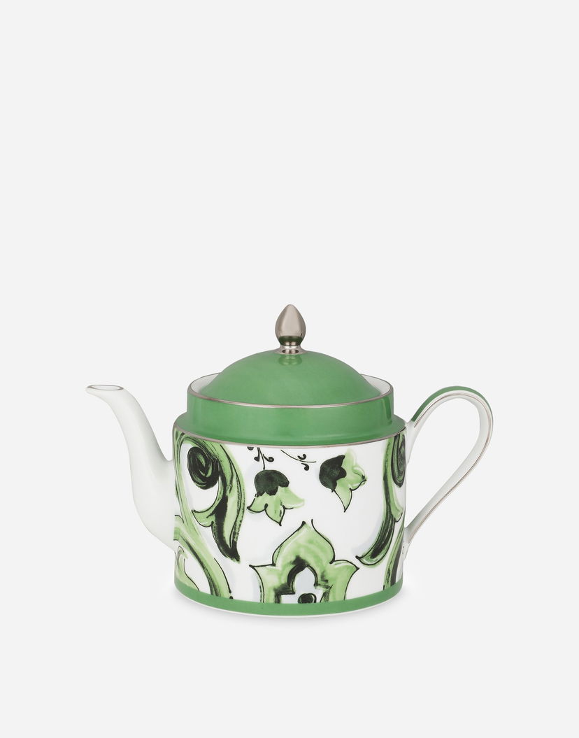 Домашній декор Dolce & Gabbana Porcelain Teapot With Floral Pattern Зелений | TC0127TCA39UV001
