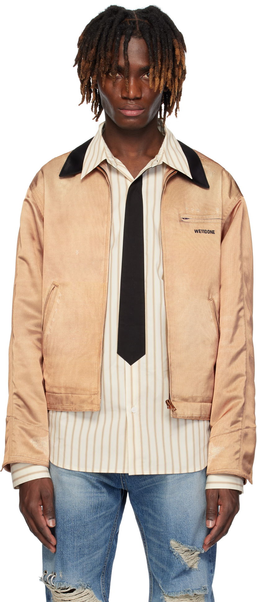 Куртка бомбер We11done We11done Printed Work Jacket Коричневий | WD-JK0-25-038-M-BG