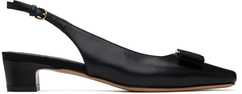 Кросівки та взуття FERRAGAMO Salvatore Ferragamo Iconic Bow Slingback Heels чорний | 781739