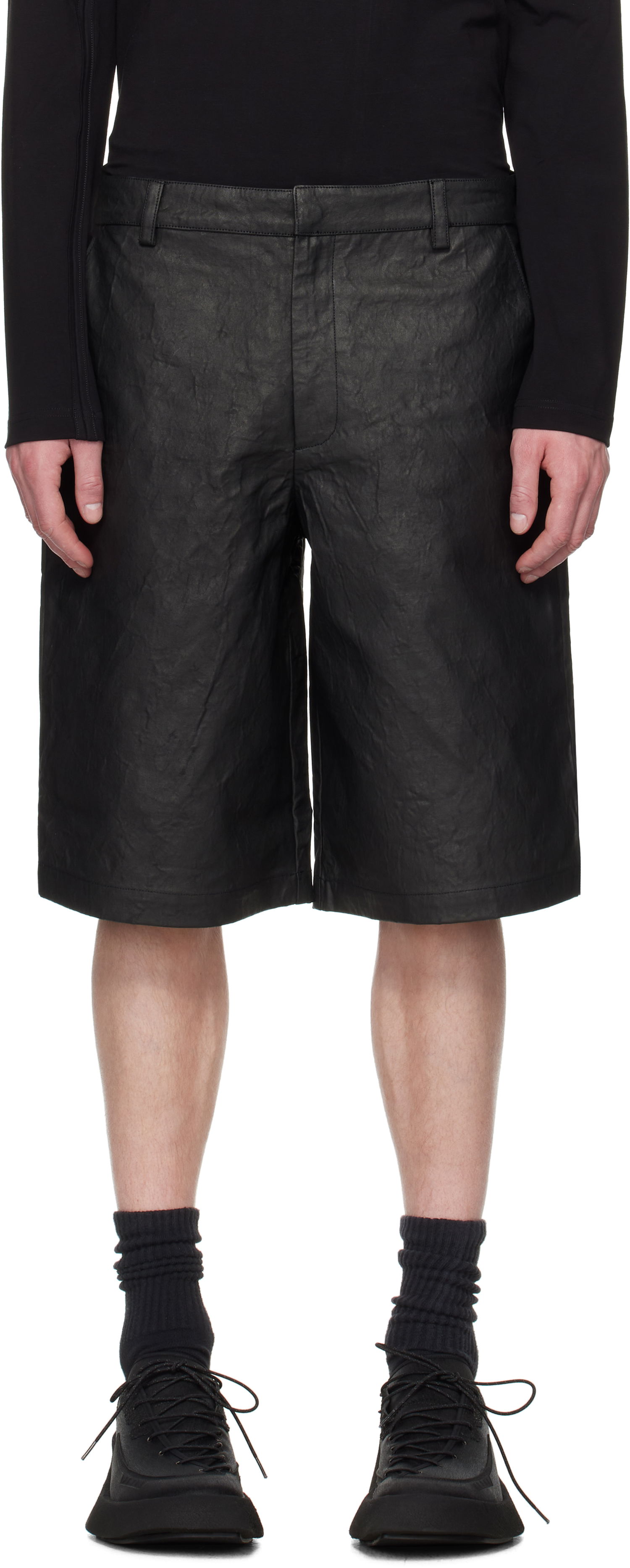 Шорти HELIOT EMIL Armada Textured Wide-Leg Shorts чорний | SS25_M_10_195_BLK01, 0