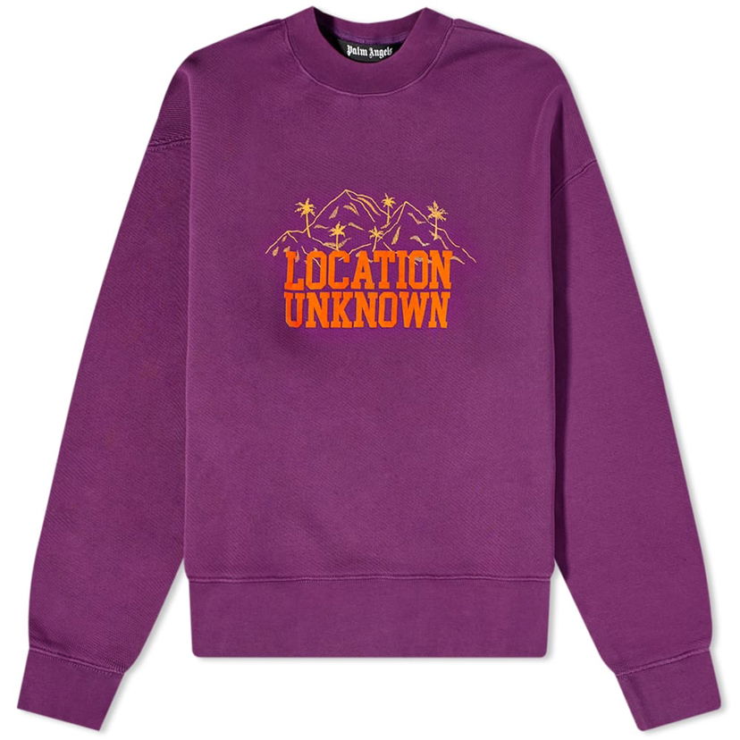 Світшоти Palm Angels Palm Angels Location Unknown Crew Sweat Фіолетовий | PMBA026F21FLE0033720