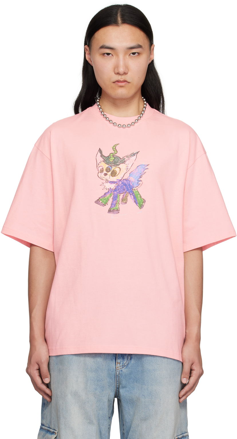 Футболка We11done We11done Jeff Monster Drawing T-Shirt Рожевий | WD-TT0-25-744-U-PK