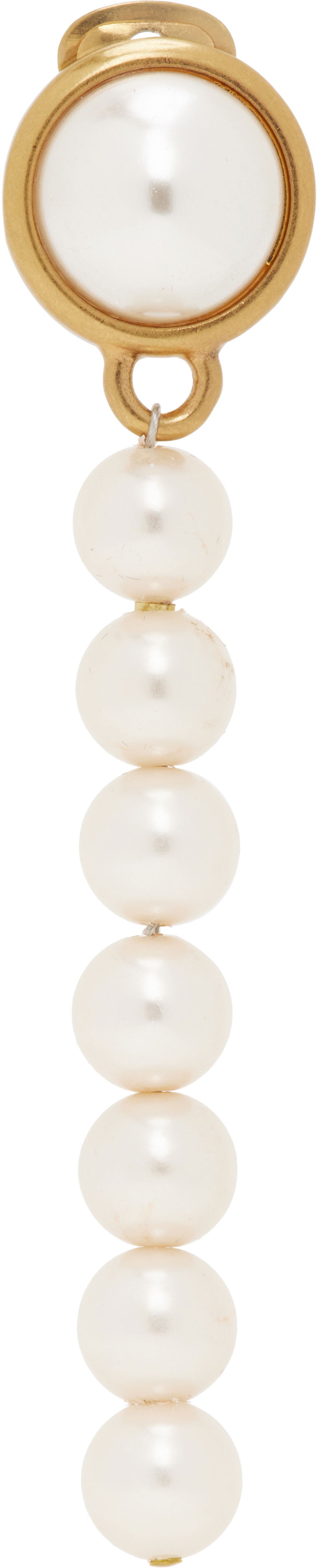 Сережки Moschino Moschino Faux-Pearl Drop Earring білий | 25121913584151006