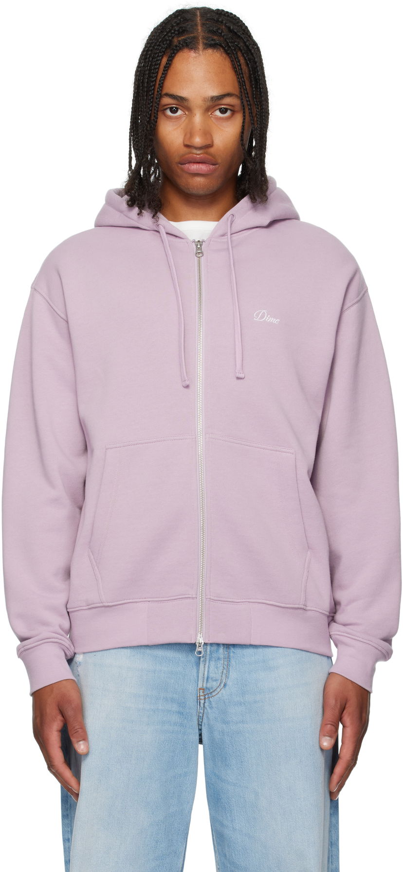 Світшоти Dime Cursive Small Logo Zip Hoodie Фіолетовий | DIMESU2549MAU