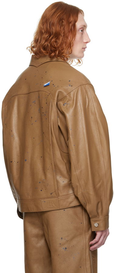 Куртка ADER ERROR Paint Splatter Cropped Leather Jacket Коричневий | BN01SSJK0101BR, 2