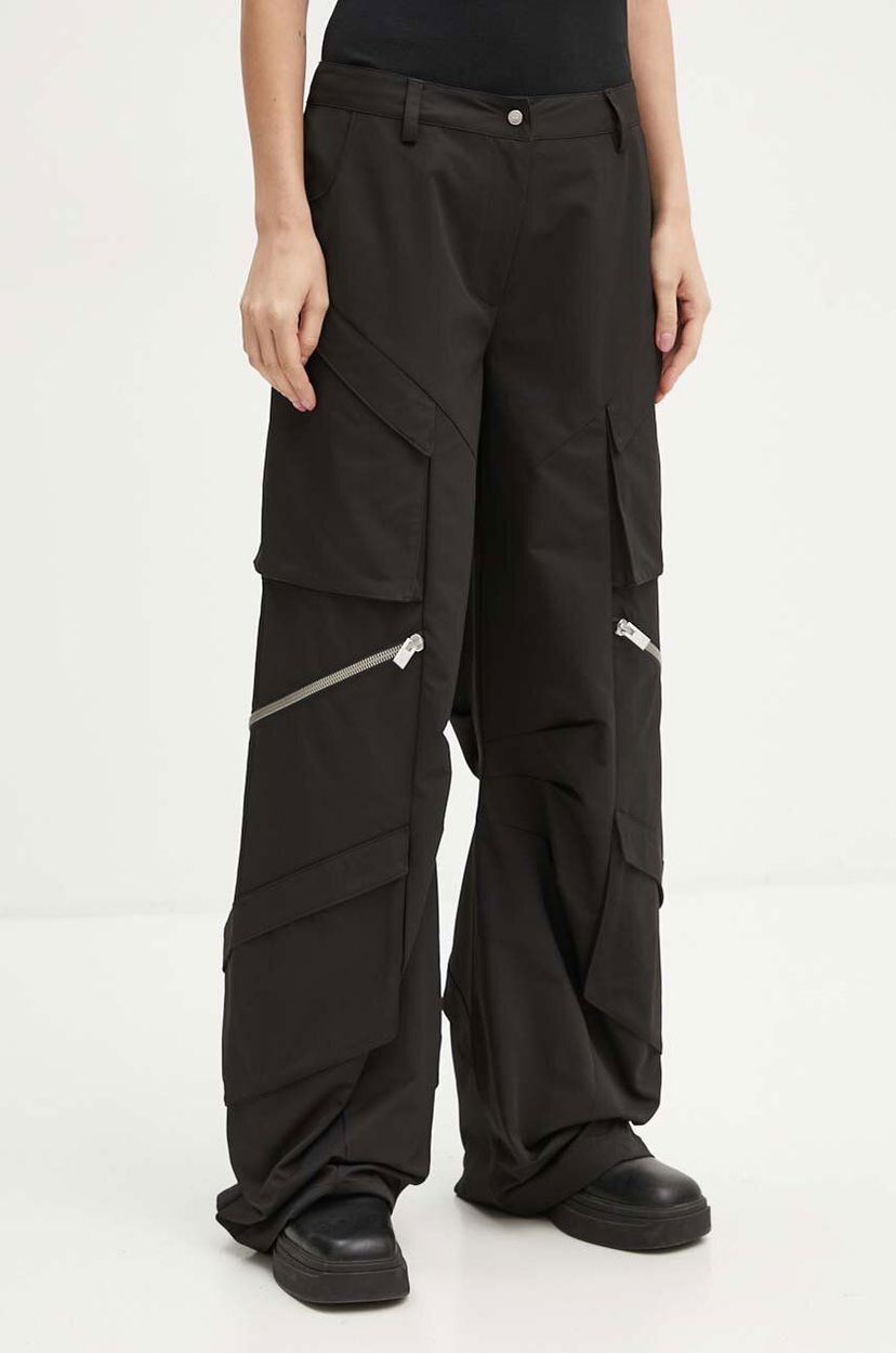 Штани карго HELIOT EMIL High Waist Wide Leg Cargo Pants чорний | HE.W.10.149.BLK01