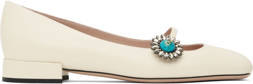 Догляд за взуттям Valentino Valentino Garavani Mary-Jane Ballerina Flats with Crystal Embellishment білий | 6W2S0LL7DHS